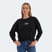 Slazenger VITAL Oversize Kadın Oversıze Siyah Sweatshirt