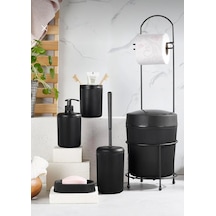 6 Parça Modern Banyo Seti, Çöp Kovası, Tuvalet Kağıtlığı, Tuvalet Fırçası, Sıvı Ve Katı Sabunluk, Diş F Çok Renkli