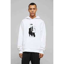 Anime Naruto Baskılı Beyaz Erkek Örme Kapşonlu Sweatshirt (531036544)