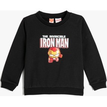 Koton Iron Man Sweatshirt Lisanslı Uzun Kollu Bisiklet Yaka Pamuklu Antrasit 4wmb10366tk 4WMB10366TK931 Antrasit