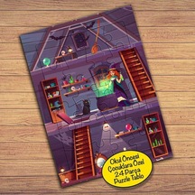 Minik Cadı Şato Evi Çocuklara Özel Puzzle Yapboz Tablo-1139