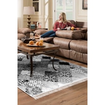 Eko Trend Djt Halı Yıkanabilir Kaymaz Taban Mu120 Patchwork gri