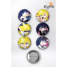 Panty & Stocking Anarchy Pop-art Aksiyon Çanta Süsü Rozet İğneli Buton Rozet Seti 58 Mm 6'lı Çok Renkli