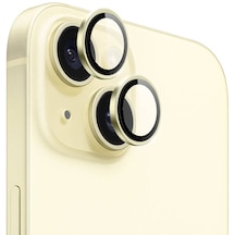 İphone 15 Uyumlu Wiwu Lg-004 Pvd Lens Guard Metal Kamera Lens Koruyucu Sarı