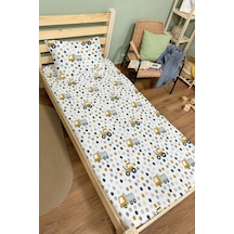 Organik Tek Kişilik Lastikli Çarşaf Seti - Hareketli Tekerlekler Renkli