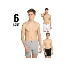 6 Adet Erkek Penye Boxer Asorti