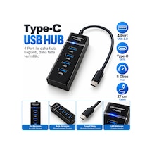Gabble Type-c Usb 3.0 Hub 4 Port 5gbps 27 Cm Kablolu Led Usb Çoklayıcı