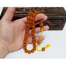 Soma Tesbih Omari Usta İmzalı Alman Sıkma Kehribar Tesbih 11 x 13