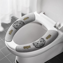 GriYumuşak Karikatür Wc Macunu Tuvalet Yapışkan Koltuk Pedi Banyo Isıtıcı Koltuk Çıtası Ped Yastık