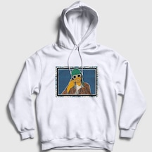 Presmono Unisex Nirvana Kurt Cobain Kapüşonlu Sweatshirt Beyaz
