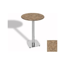 Bistro Masa Tokyo Kromnikel - Werzalit, Wermodin Ve Allzalit Tabla 60 Cm Çap - Edgy Wood Çok Renkli