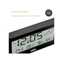 Dijital Hava İstasyonu Saat İç Ve Dış Mekan Sıcaklık Ve Nem, Tahmin, Lcd Ekran, Hızlı Ayarlı, Crescendo Bip Alarmı, Siyah Model Bc13bp.