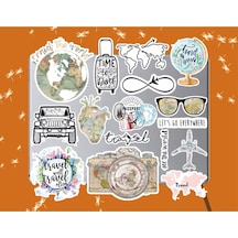 Travel Seri 1 Sticker Seti Laptop Ajanda Notebook Tablet Telefon Defter Etiket Bullet Journal Diğer