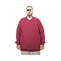 Mode Xl Büyük Beden Hırka Fermuarlı U25824 Bordo Bordo