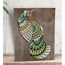 Bk Gift Tavus Kuşu Tasarımlı Dekoratif Mini Kanvas Tablo 15X20Cm- (551116594)
