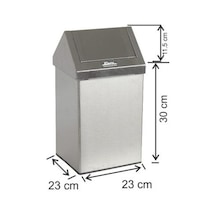 Paslanmaz Çöp Kovası Sallanır Çatı Kapak 16 Litre