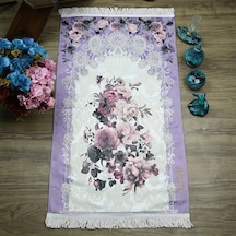 İsme Özel Lüks Hürrem Astarsı Seccade - Mor 68 X 117 Cm Çok Renkli
