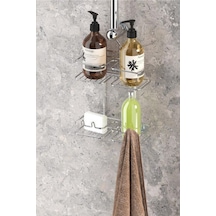 Geseus Duş Borusuna Asılabilir Kancalı Banyo Rafı Krom Bk067 Çok Renkli