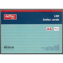 Deffter A6 Çizgili Index Kartı Mavi