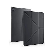 Samsung Galaxy Tab A9 Plus X210/galaxy Tab A11+ İle Uyumlu Kalem Bölmeli Trifolding Cover Tablet Kılıf Katlanabilir Standlı Otomatik Uyku Modlu Darbe Emici İnce Tasarım Siyah