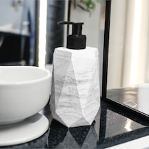 Mermer Desen El Yapımı Beton Sıvı Sabunluk, Aksekuar,diş Fırçalık Gri