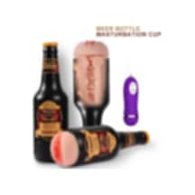 Hızlı Express Shequ Beer Bottle 24 Cm Titreşimli Realistik Yapay Vajina Masturbatör