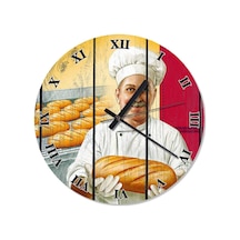 Ekmek Fırını Baskılı Duvar Saati (408149347) Çok Renkli
