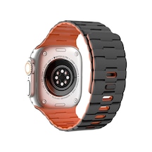 Newface Apple Watch Ultra 49mm Wowen Kordon - Siyah-turuncu
