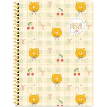 Keskin 16.5 X 22.5 Kareli Karton Kapak Kawaii Defter - Ayıcık Sarı