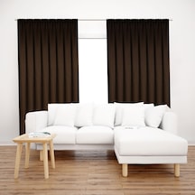 Premier Home Saten Fon Perde 140x260 Kahve Kahverengi
