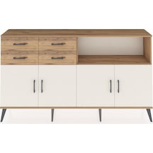 Arges Konsol 4 Raflı 4 Çekmeceli 4 Kapaklı 176x30x99 Çam-aytaşı/çam Aytası/atlas Çam - Atlas Çam