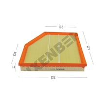 Bmw E60 520y 540i 2007-2010 N43-n46-n62 Hava Filtre Rxa4104 13717797465 C30135lx1640