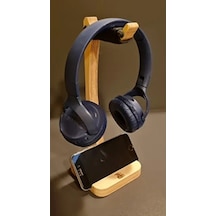 Ahşap Telefon Standı Ve Kulaklık Tutucu