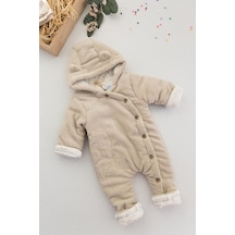 Babymod Ayıcık Figürlü Welsoft Peluş Astronot Bebek Tulum Bej