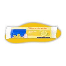 Tuffy S Büyük Boy Çöp Torbası 65x73 Cm 50 Adet Limon Kokulu Bağcıklı Çöp Poşeti Dayanıklı Ve Sızdırmaz Mutfak Çöp Torbası
