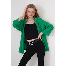 Bigdart 5862 Örme Kimono - Yeşil 001