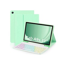 Çıkarılabilir Rgb Arka Aydınlatmalı Klavye Çok Renkli Uyumlu Samsung Galaxy Tab A9+ Deri Kılıf