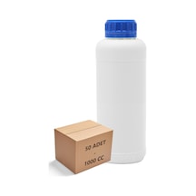 Borox Plastik Yuvarlak Mavi Kilit Kapaklı Numune Şişe 50 x 1000 ML
