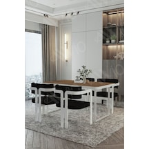 Avvio Mitra Metalayak Tokyo Demonte Sandalye 80x120 Yemek Masası Mutfak Masası 4 Kişilik Akça