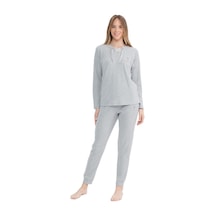 U.S. Polo Assn. Kadın Gri Melanj Pijama Takımı-gri Melanj-l Çok Renkli
