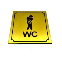 Wc Tuvalet Tabelası Bay Altın,Yönlendirme Levhası 10 Cm X 12 Cm
