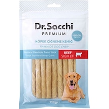 Dr.sacchi Premium Sığır Etli Doğal Sığır Derisi Burgu Çubuk Tahılsız Köpek Ödülü 5 15li 110 Gr 109-30025.01