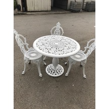 Aluminyumdokumcu Padişah Sandalye 90 Çap Güllü Masa