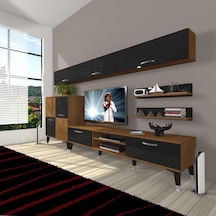 Decoraktiv Eko 8 Slm Dvd Silver Tv Ünitesi Tv Sehpası Ceviz - Siyah