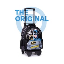Batman Lisanslı Erkek Çocuk Okul Çantası - Tablet Bölmeli Çıkarılabilir Çekçekli Sırt Çantası - Siyah/mavi 2456 Siyah-mavi