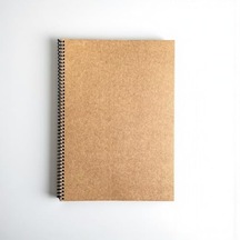 Fark Tanıtım Çizgili Spiralli Not Defteri, A4 Boyut 21x29,7 Cm , 60 Yaprak, 90gr. Ivory Kağıt, Ofis İçin İdeal Kahverengi Kapak Açık Gri