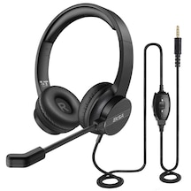 Eksa H12 3.5 mm Kablolu Kulaküstü Mikrofonlu Kulaklık Kumandalı Akıllı ENC - ZORE-258056 Siyah