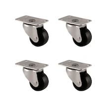 Furç Tablalı Bilyalı Teker - 38mm - Siyah Hks234 - 4 Adet