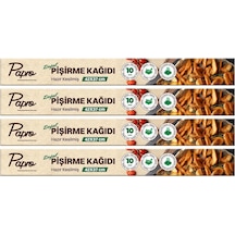 Papro Doğal Fırın Pişirme Kağıdı 40 Yaprak 4x10 , 37x42 Cm Kesilmiş Yağlı Kağıt, Yapışmaz Pfas Free Fır Diğer