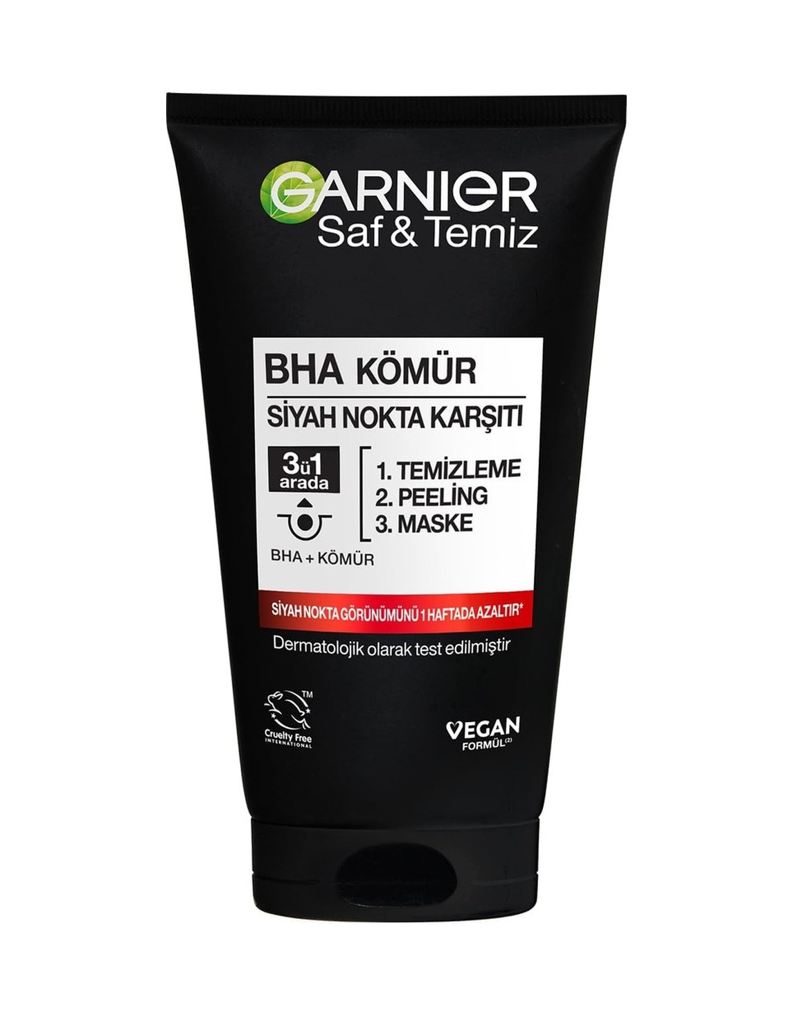 Skin Naturals Saf Temiz Siyah Nokta Karşıtı Kömürlü 3'ü 1 Arada 150 Ml